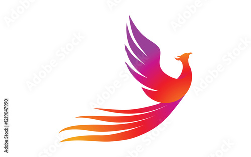 Fantasy Bird Phoenix vector icon illustration design template
