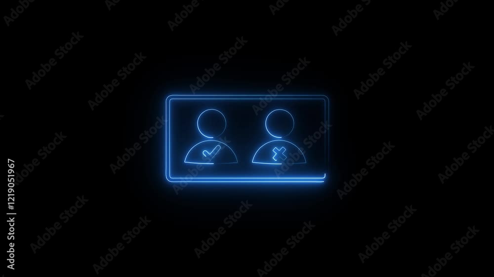 Two people with checkmark and cross, symbolizing choices and decisions. Customer Feedback Icon line Two people with checkmark and cross, symbolizing choices and decisions. Customer Feedback Icon line