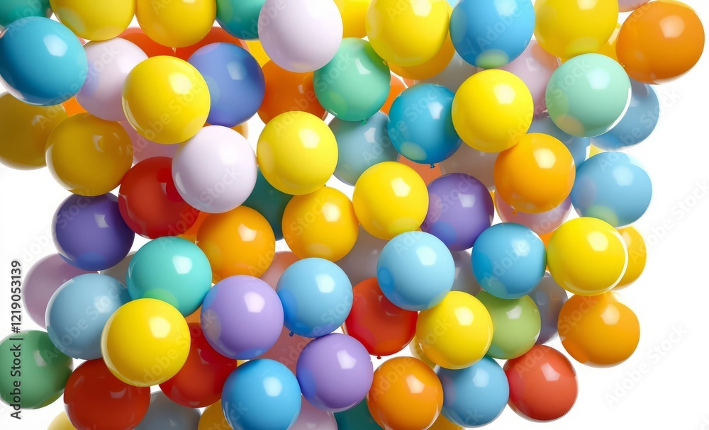 Colorful balloons on white background 3d rendering celebration concept balloon background balloon background party holiday celebration decoration
