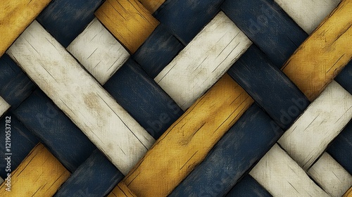 Interwoven wood texture, diagonal pattern, rustic design, background for website or interior design