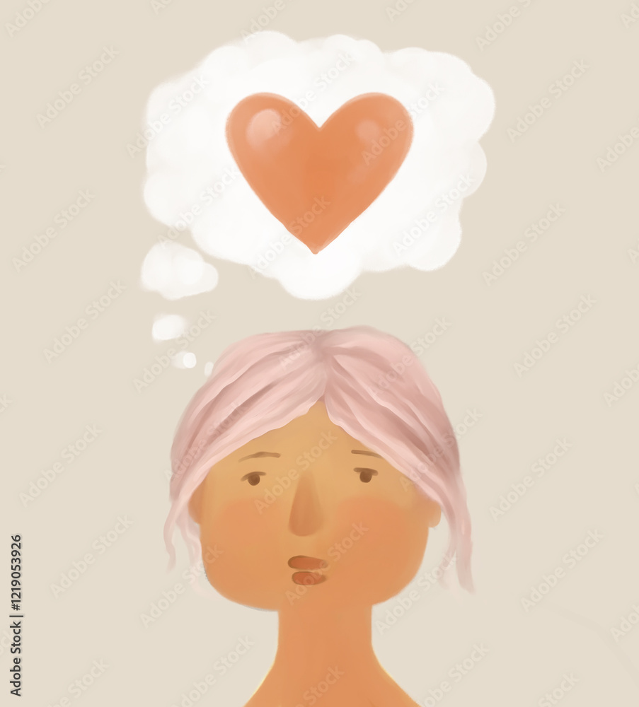 Woman Thinking About Love and Emotions Woman Thinking About Love and Emotions
