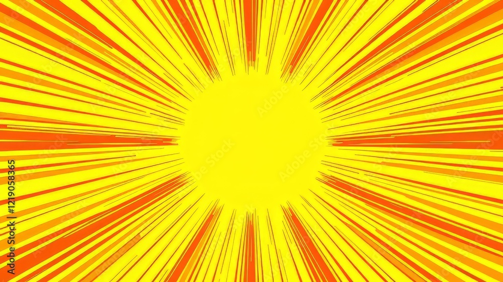 Pop Art Yellow Light Burst Background Pop Art Yellow Light Burst Background