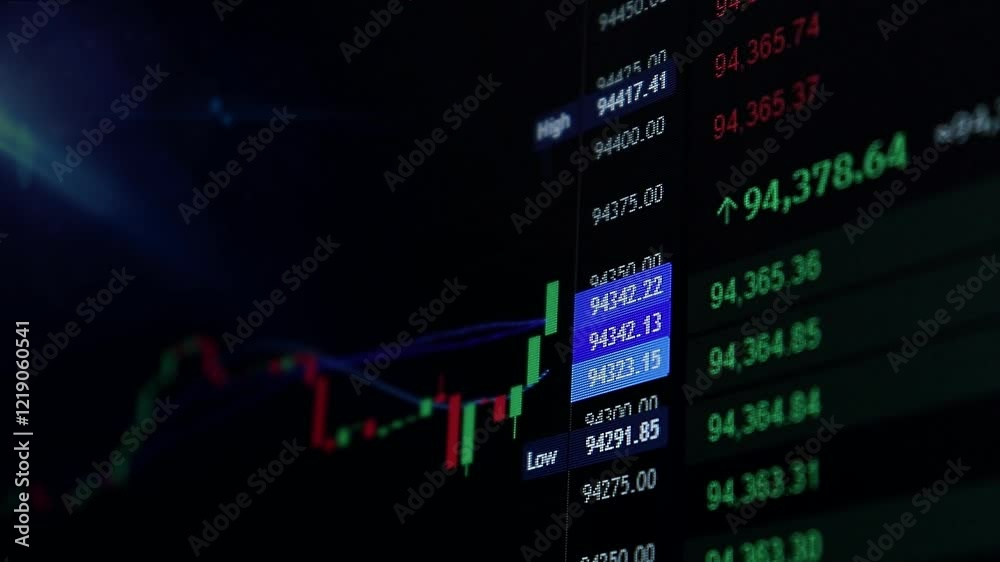 Trading screen of online investing platform displaying stock market graph chart investment trading