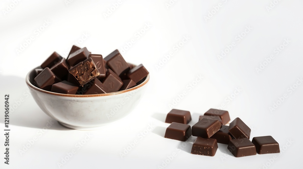 Dark Chocolate Squares: A Luxurious, Sunlit Still Life Dark Chocolate Squares: A Luxurious, Sunlit Still Life