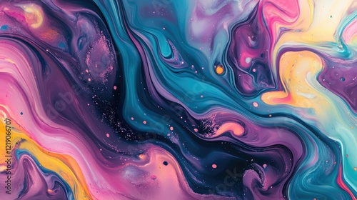 Wallpaper Mural Liquid abstracts swirling in vibrant motion Torontodigital.ca