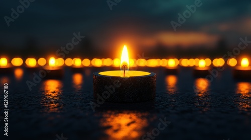 Gloomy All Souls Day and All Saints Day Backdrop with Lit Candles: A Conceptual and Creative Digital Art Illustration