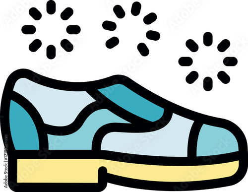 Light blue and white dress shoe shining with freshness, radiating cleanliness and care
