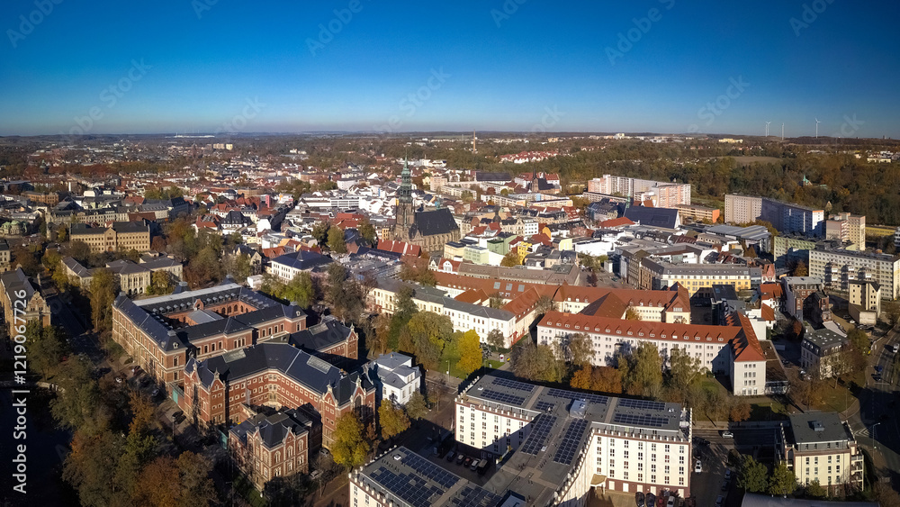 Naklejka premium Zwickau, Sachsen, Luftbild