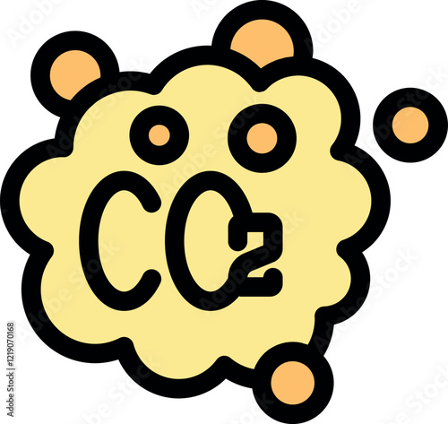 Yellowish co2 emission cloud polluting the air and contributing to the greenhouse effect