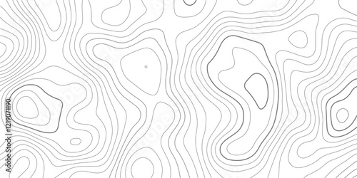 Abstract modern white and black topographic contour map wavy line, digital print terrain lines texture vector white background. 