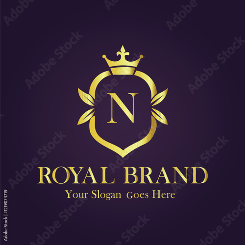 Luxury Gold Monogram Logo - Letter N
