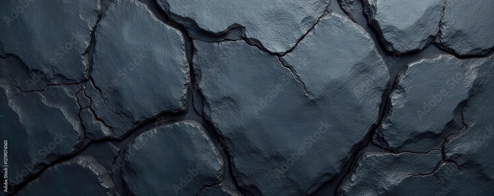 Grey granite stone with deep veins and fissures, minerals, rugged, natural stone Grey granite stone with deep veins and fissures, minerals, rugged, natural stone