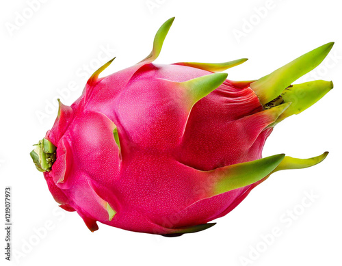 a Dragon fruit on white background, cut out