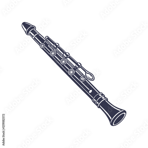 Clarinet Musical Instrument silhouette design template illustration
