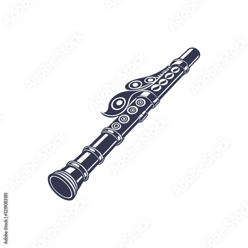 Clarinet Musical Instrument silhouette design template illustration