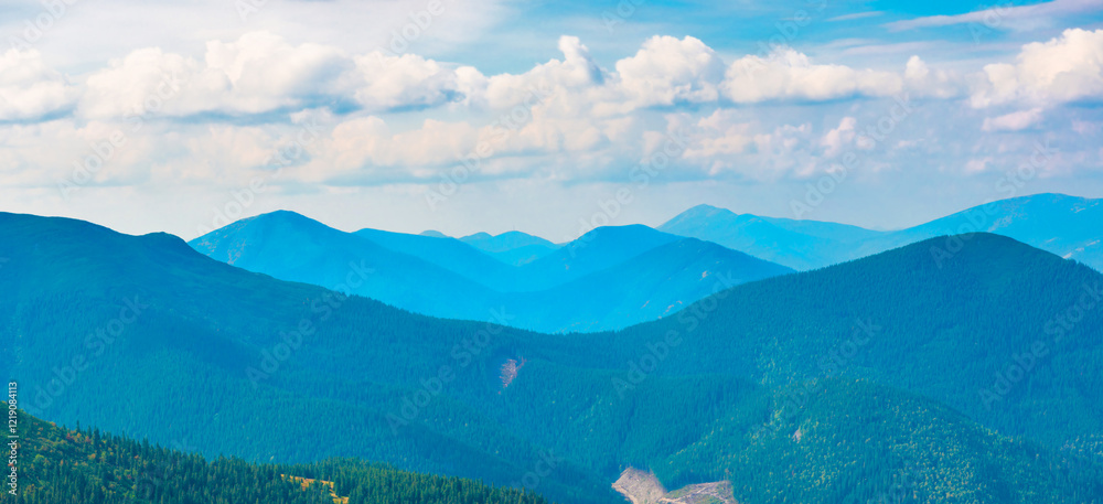 Blue mist mountains landscape, panorama of blue mountains