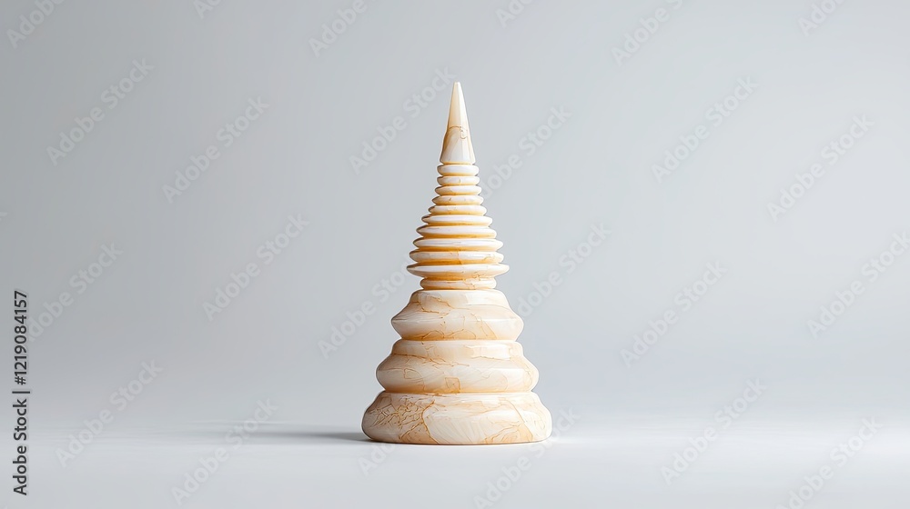 Obraz premium Miniature Stupa with Delicate Carvings Capturing the Essence of Traditional Asian Architecture