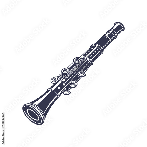 Clarinet Musical Instrument silhouette design template illustration
