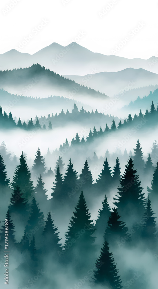 Fototapeta premium mountains in the fog