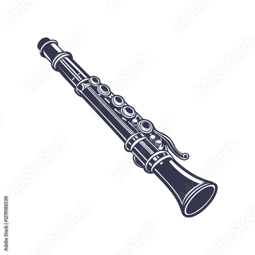 Clarinet Musical Instrument silhouette design template illustration