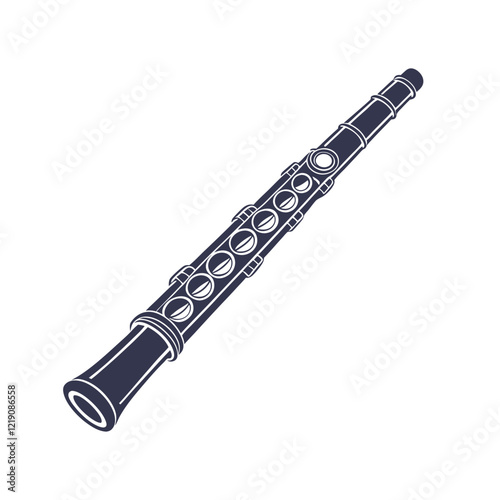 Clarinet Musical Instrument silhouette design template illustration