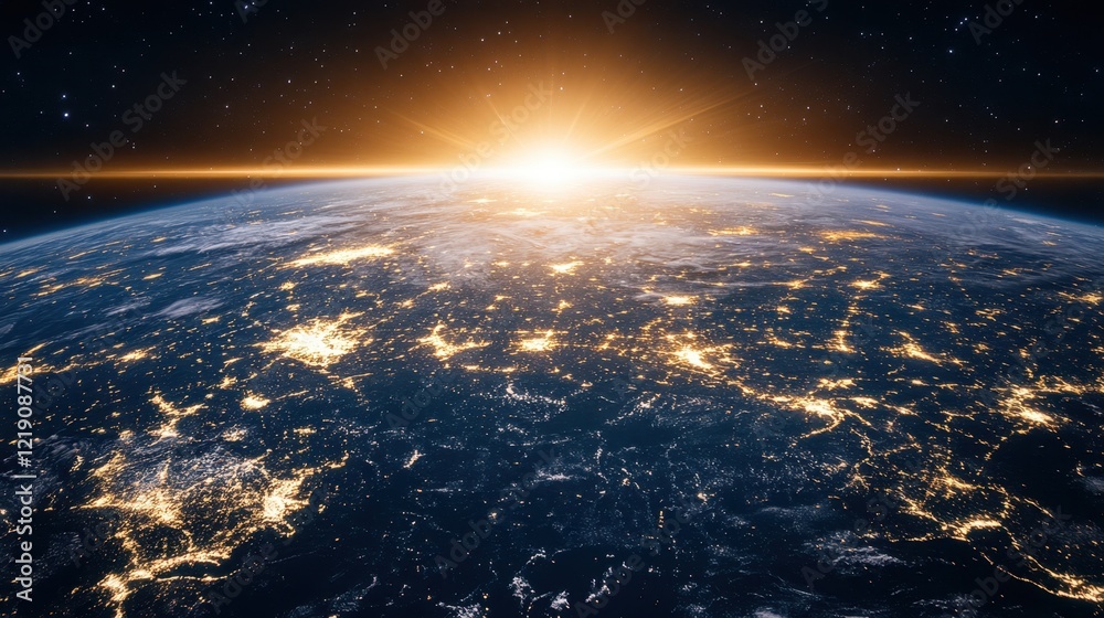 A glowing satellite orbiting the Earth, representing global communication coverage. A glowing satellite orbiting the Earth, representing global communication coverage.