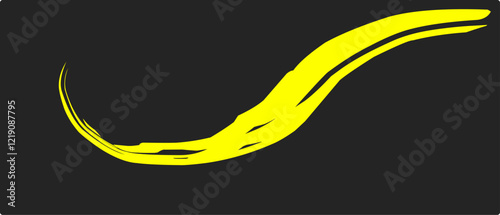 yellow thick brush strokes with spray texture. Vintage template with hand drawn broken edges, banner. Rough thick brush stroke texture with small dots. Retro vector background for poster.