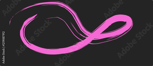 thick pink brush strokes with spray texture. Vintage template with hand drawn broken edges, banner. Rough thick brush stroke texture with small dots. Retro vector background for poster.