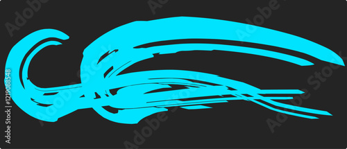 thick blue brush strokes with spray texture. Vintage template with hand drawn broken edges, banner. Rough thick brush stroke texture with small dots. Retro vector background for poster.