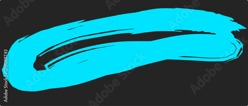 thick blue brush strokes with spray texture. Vintage template with hand drawn broken edges, banner. Rough thick brush stroke texture with small dots. Retro vector background for poster.