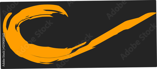 thick orange brush strokes with a spray texture. Vintage template with hand drawn broken edges, banner. Rough thick brush stroke texture with small dots. Retro vector background for poster.