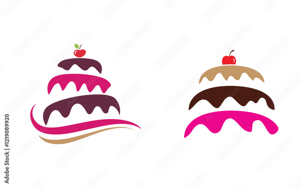 Bread Cake Vector icon design illustration Template Bread Cake Vector icon design illustration Template