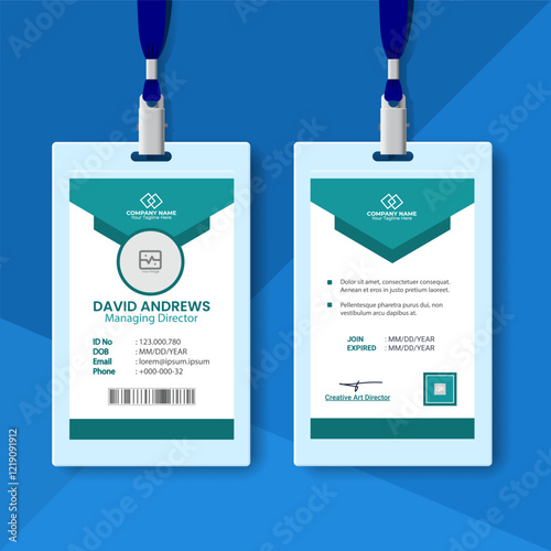 Double-sided creative business card template. Portrait and landscape orientation.
