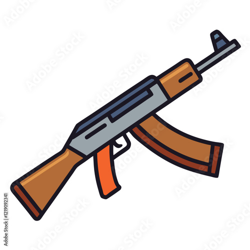 AK-47 gun , police weapon vector design, military vector design illustration.
