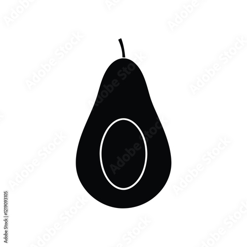 silhouette of pear vector image illustration and artwork on white background