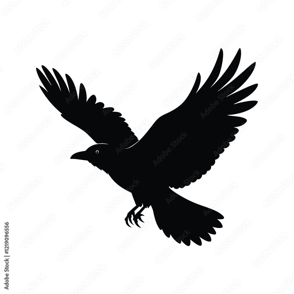 Fototapeta premium crow silhouette vector image illustration and artwork on white background