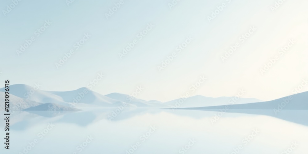 Serene Landscape Misty Mountains Reflected in Still Waters, a Peaceful and Tranquil Scene Serene Landscape Misty Mountains Reflected in Still Waters, a Peaceful and Tranquil Scene