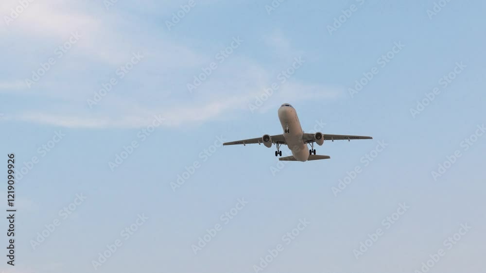 Airplane flying in the sky. Travel concept.
Airplane flying in the sky. Travel concept.