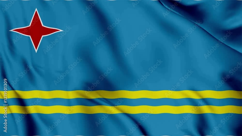 Waving Aruba Flag Stoke Video