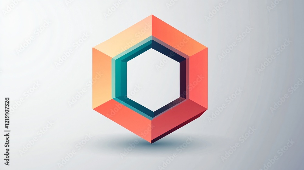 Hexagon Icon Wide Angle Centered Composition Full View Hexagon Icon Wide Angle Centered Composition Full View