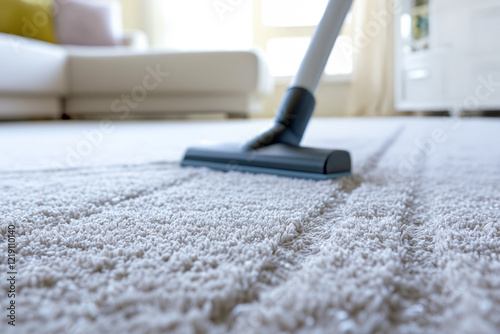 Vacuum cleaner on a carpet, Created with Generative AI technology