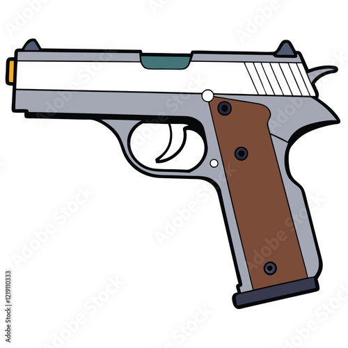 Beretta 92FS gun , police weapon vector design, military vector design illustration.