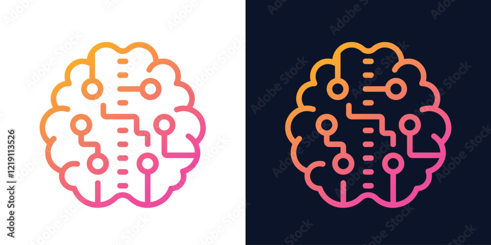 Artificial Intelligence AI Chip in Human Head. Artificial Intelligence icon with Machine learning, digital skills, generative AI, AI technology, algorithm, virtual intelligence and future Artificial Intelligence AI Chip in Human Head. Artificial Intelligence icon with Machine learning, digital skills, generative AI, AI technology, algorithm, virtual intelligence and future