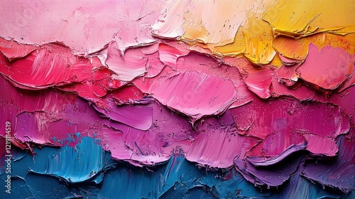 Wallpaper Mural Vibrant Hues: An Impasto Masterpiece Torontodigital.ca