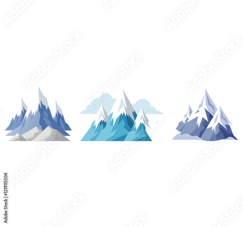 Beautiful mountain vector on a white background