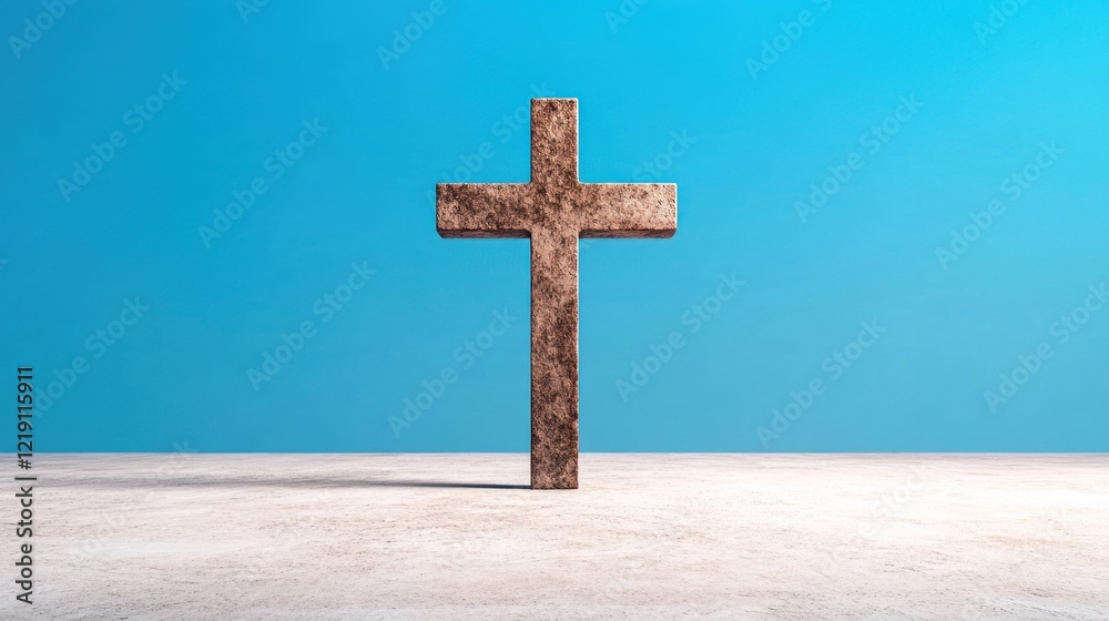 Naklejka premium Resurrection in the Sky: Holy Cross Symbolizing Death and Life of Jesus Christ