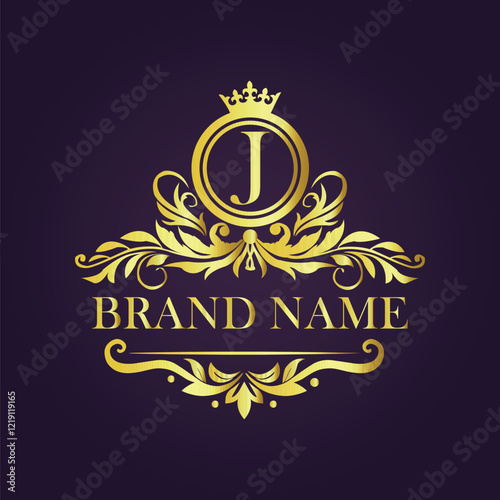 Luxury Gold Monogram Logo - Letter J