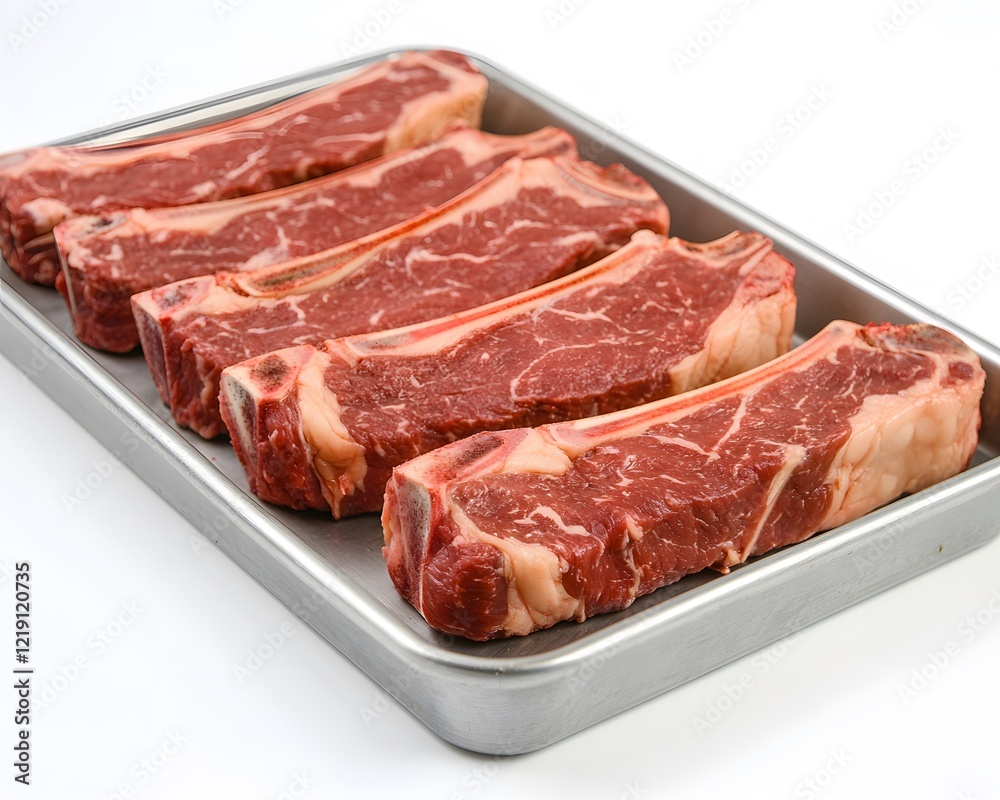Raw Short Ribs Steak Meat on Tray, Beef Food Image Raw Short Ribs Steak Meat on Tray, Beef Food Image