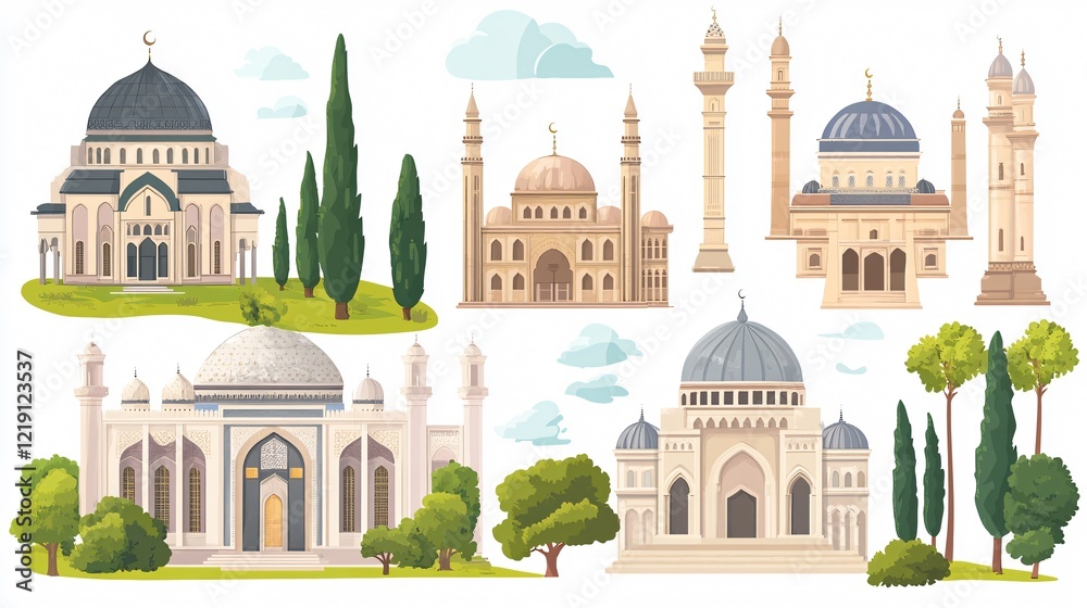 Fototapeta premium Vibrant Collection Building Vector Illustration