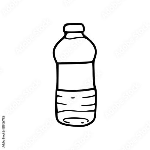 a line art drawing of a bottle of water